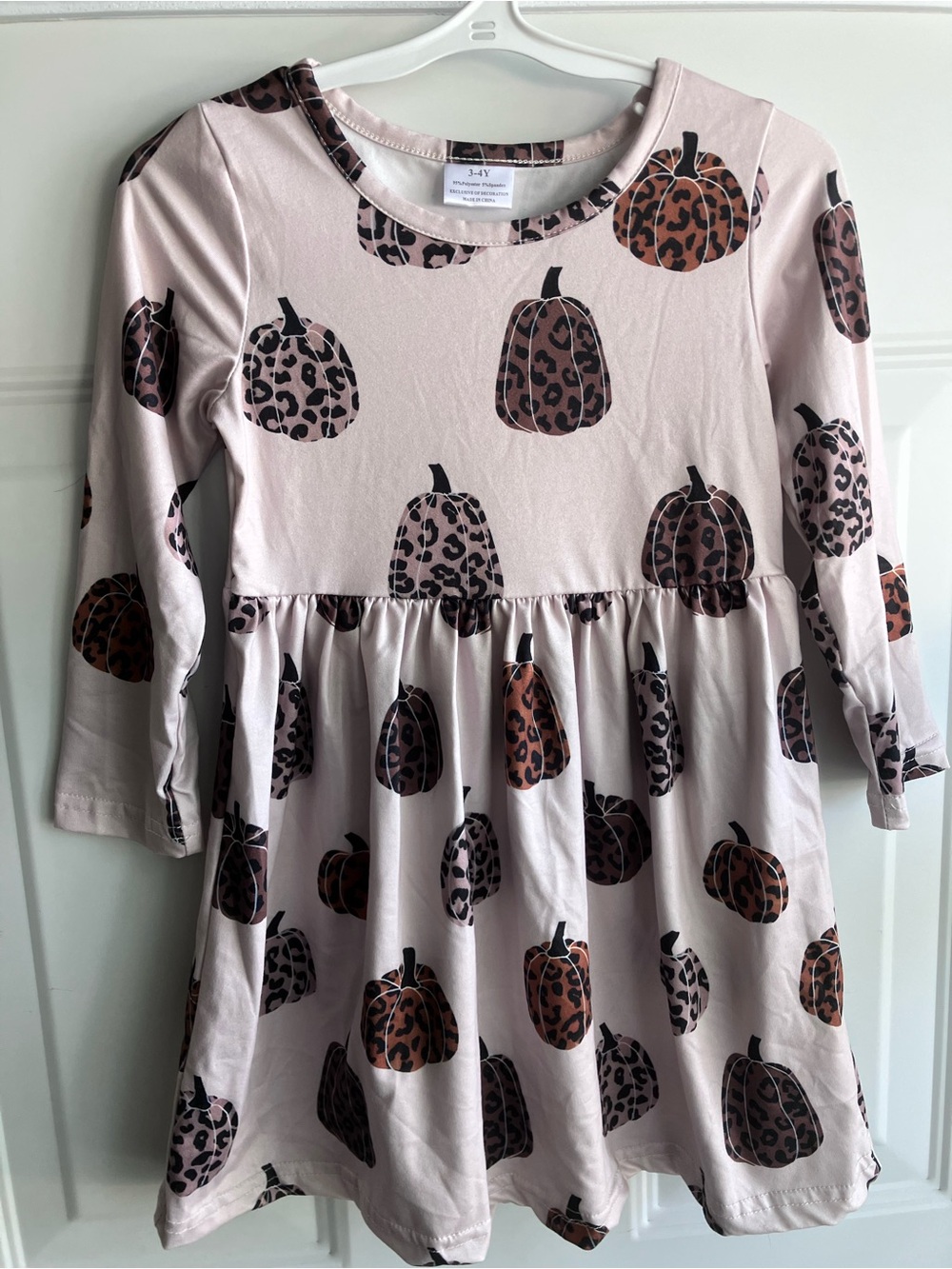 Fall pumpkin animal print dress 3T 4T